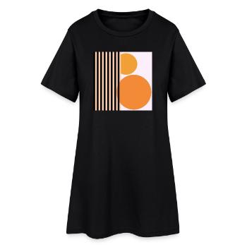 RETRO GEOMETRY - ABSTRACT ART - Women’s T-Shirt Dress - black - Front