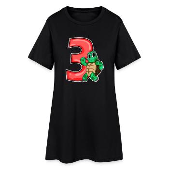 3 ans - 3ème anniversaire avec motif animal - Robe T-shirt Femme - noir - Devant