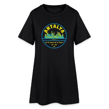 Insigne de la Skyline d’Antalya Turquie - Robe T-shirt Femme - noir - Devant