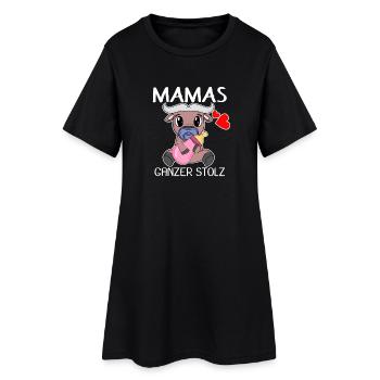 Baby Geburt Schwanger Babyspruch Sprüche - Frauen T-Shirt-Kleid - Schwarz - Vorne