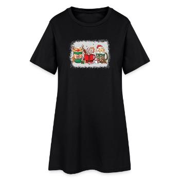 Tasse de chocolat chaud de Noël - Robe T-shirt Femme - noir - Devant