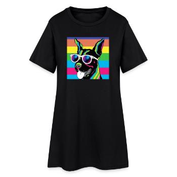 Lunettes arc-en-ciel psychédéliques pour chiots - Robe T-shirt Femme - noir - Devant