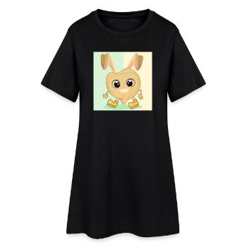Kichererbse Osterhasen - Frauen T-Shirt-Kleid - Schwarz - Vorne