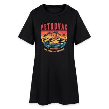 Conception de la plage de Petrovac Montenegro - Robe T-shirt Femme - noir - Devant