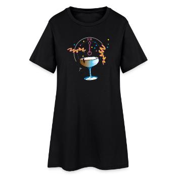 New Year's Toast Confetti - Women’s T-Shirt Dress - black - Front