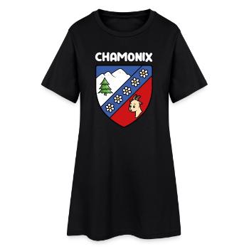 Drapeau Mignon Chamonix Mont Blanc Haute Savoie - Robe T-shirt Femme - noir - Devant