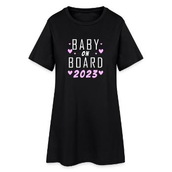 Bébé 2023 - Naissance Enceinte 2023 Grossesse - Robe T-shirt Femme - noir - Devant