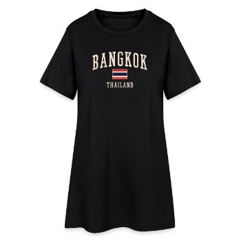 Logo vintage de Bangkok Thaïlande - Robe T-shirt Femme - noir - Devant