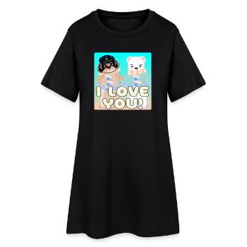 CITATION SAINT-VALENTIN - COUPLE DE VOILIERS - OURS - Robe T-shirt Femme - noir - Devant
