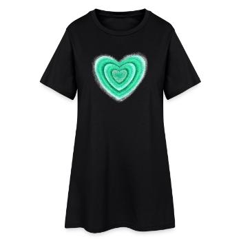 Cœur - Robe T-shirt Femme - noir - Devant