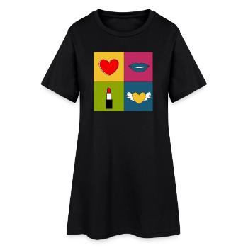 Cadeau pour la fête des mères : Idée de cadeau pour la fête des mères - Robe T-shirt Femme - noir - Devant