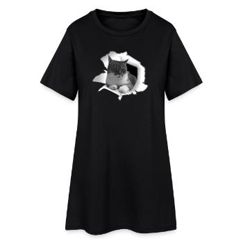 Chat mignon de Loch Cat Friend - Robe T-shirt Femme - noir - Devant