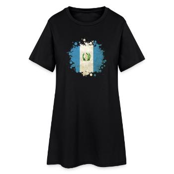 Guatemala Vintage Flaggen Klecks - Frauen T-Shirt-Kleid - Schwarz - Vorne