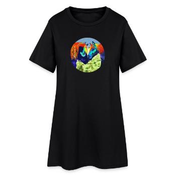 Horse Couple Popart Circle Design - Women’s T-Shirt Dress - black - Front