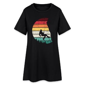 Silhouette de balançoire à l’horizon arc-en-ciel - Robe T-shirt Femme - noir - Devant