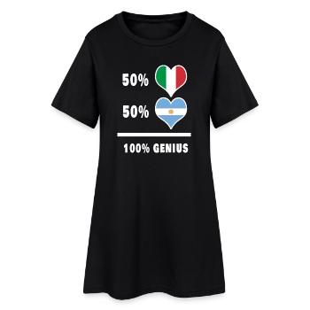 Drapeaux 100% géniaux de l’Argentine et de l’Italie - Robe T-shirt Femme - noir - Devant