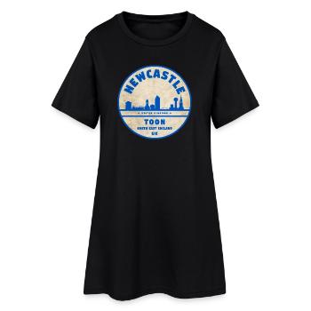 Newcastle Toon Skyline Abzeichen - Frauen T-Shirt-Kleid - Schwarz - Vorne