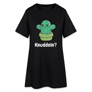 Kaktus Knuddelkumpel - Frauen T-Shirt-Kleid - Schwarz - Vorne
