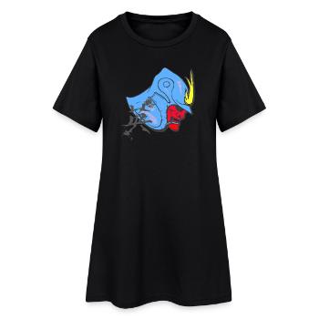kanjizeichen „Mut“, Samureihelm - Frauen T-Shirt-Kleid - Schwarz - Vorne