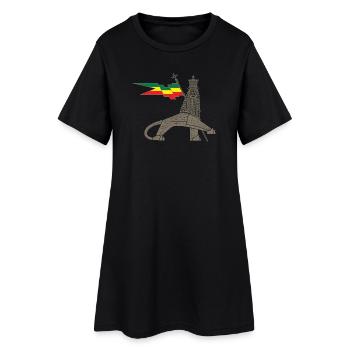 Lion royal avec barre de drapeau d’éther - Robe T-shirt Femme - noir - Devant
