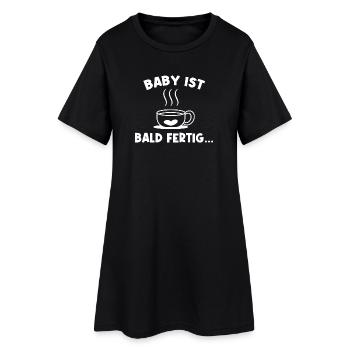 Mutter Babybauch Schwanger Herz Schwangerschaft - Frauen T-Shirt-Kleid - Schwarz - Vorne