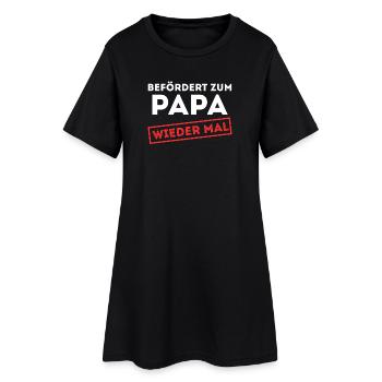 Famille enceinte Déclaration des parents Bébé Bonheur Papa - Robe T-shirt Femme - noir - Devant