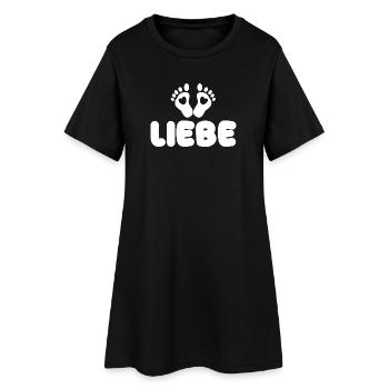 Schwanger Mama Eltern Schwangerschaft Baby Herz - Frauen T-Shirt-Kleid - Schwarz - Vorne