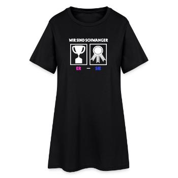 Schwangerschaft Schwanger Familie Eltern Statement - Frauen T-Shirt-Kleid - Schwarz - Vorne