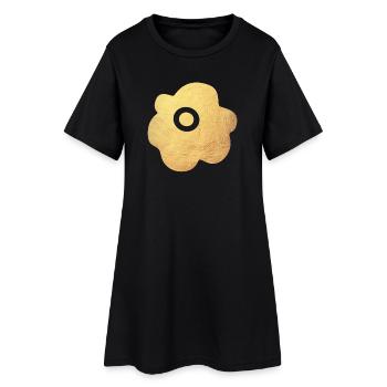 Yoga fleur fleur or symbole fleur abstrait fan - Robe T-shirt Femme - noir - Devant