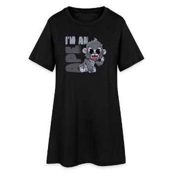 Gorille Singe - Robe T-shirt Femme - noir - Devant