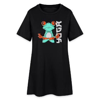 Yoga grenouille - Robe T-shirt Femme - noir - Devant