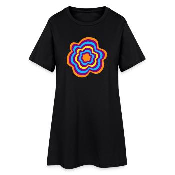 Rings Stripes Flower Yoga Meditation om - Women’s T-Shirt Dress - black - Front