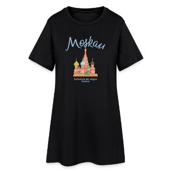 Moskau, Basilius Kathedrale, Roter Platz Russland - Frauen T-Shirt-Kleid - Schwarz - Vorne