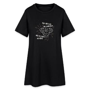 Pas besoin de cheveux avec ce corps de rêve - Robe T-shirt Femme - noir - Devant