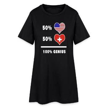 Les États-Unis et la Suisse sont 100 % géniaux - Robe T-shirt Femme - noir - Devant