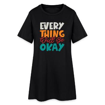 Tout ira bien - Robe T-shirt Femme - noir - Devant