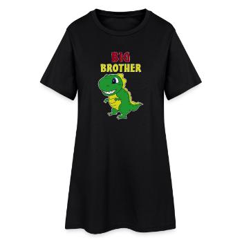 Grand frère dinosaure - Robe T-shirt Femme - noir - Devant