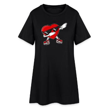 Dabbing Heart Saint-Valentin - Robe T-shirt Femme - noir - Devant
