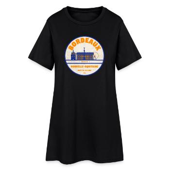 Bordeaux Port de la Lune Retro - Robe T-shirt Femme - noir - Devant