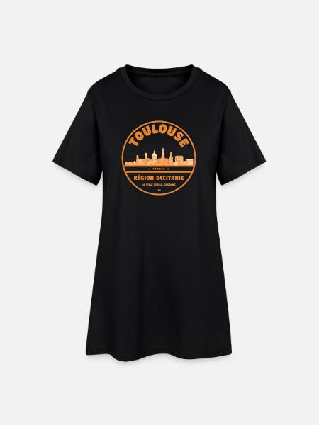 Toulouse Skyline Occitanie - Robe T-shirt Femme - noir