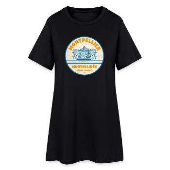 Montpellier Vintage Stadtlogo Sticker - Frauen T-Shirt-Kleid - Schwarz - Vorne