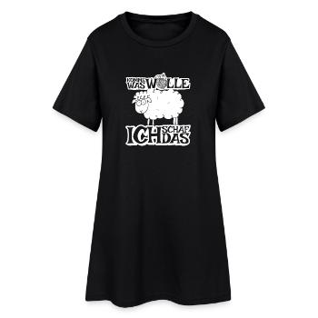 Komme was Wolle ich Schaf das - Frauen T-Shirt-Kleid - Schwarz - Vorne