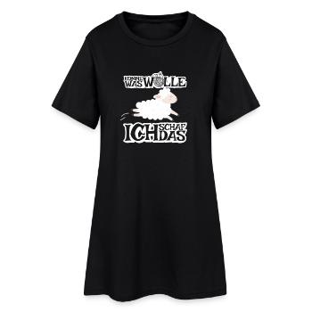 Komme was Wolle ich Schaf das - Frauen T-Shirt-Kleid - Schwarz - Vorne