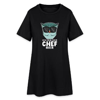Cool Eule Chef - Frauen T-Shirt-Kleid - Schwarz - Vorne