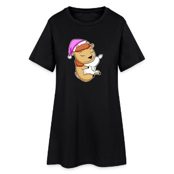 Bison - Frauen T-Shirt-Kleid - Schwarz - Vorne