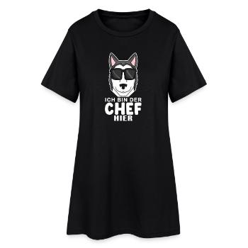 Cool Hund Siberian Husky Chef Spruch - Frauen T-Shirt-Kleid - Schwarz - Vorne
