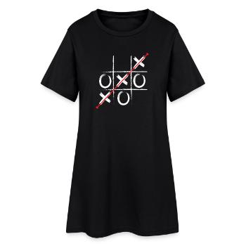 Tic Tac Diagonal Red - Women’s T-Shirt Dress - black - Front