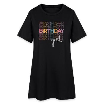 Neon Birthday Girl Graffiti - Women’s T-Shirt Dress - black - Front