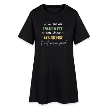 je ne suis pas parfait mais je suis vosgienne - Robe T-shirt Femme - noir - Devant