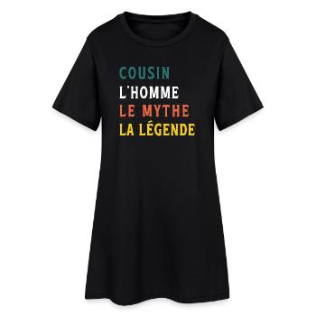 cousin l'homme Le Mythe La Légende Vintage retro - Robe T-shirt Femme - noir - Devant